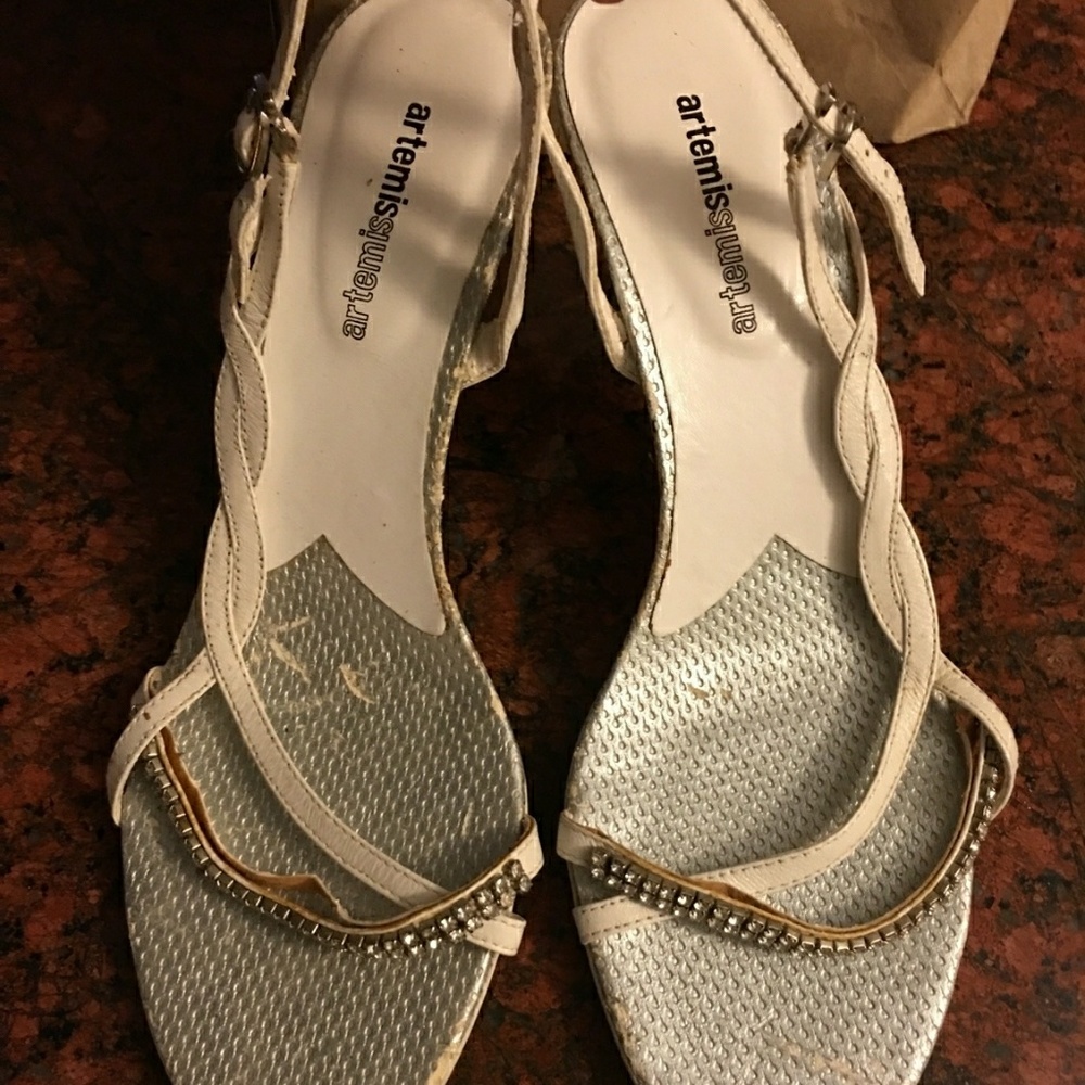 Artemis White Strappy Heels
